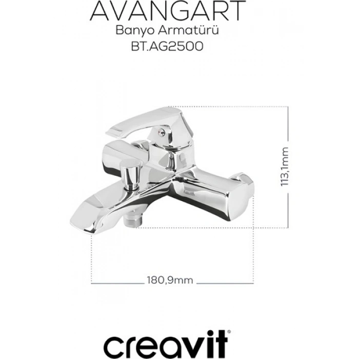 Creavit Avangart Krom Banyo Bataryası AG2500