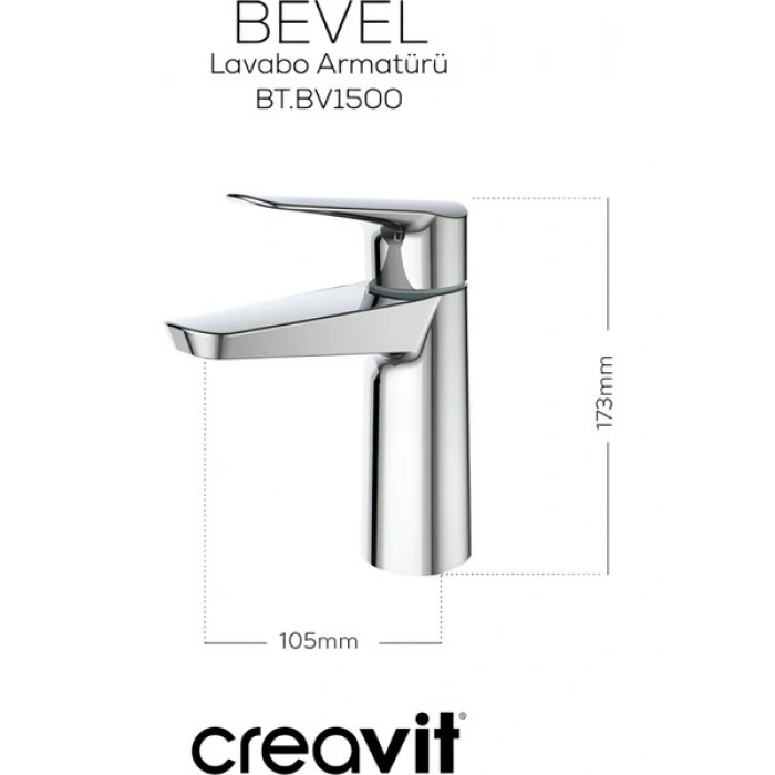 Creavit Bevel Krom Lavabo Bataryası BV1500