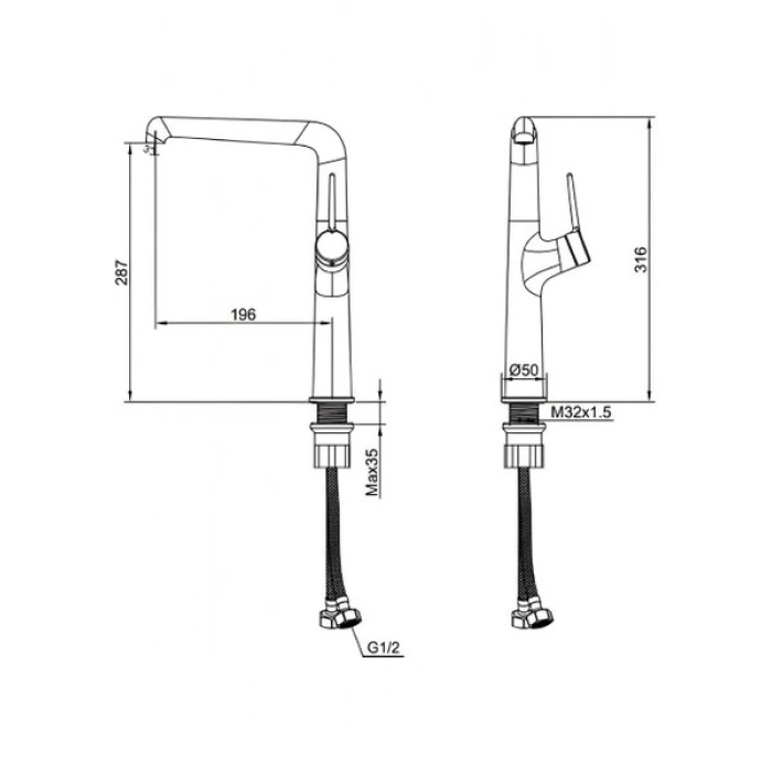 Creavit Flow Krom Uzun Lavabo Bataryası FL6500