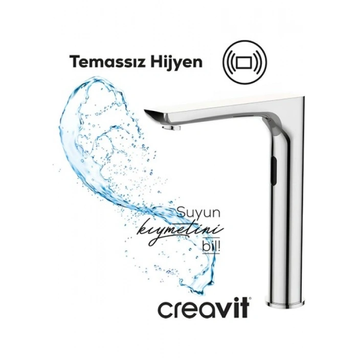 Creavit Fotoselli Uzun Lavabo Bataryası Tek Su Girişli ES6500