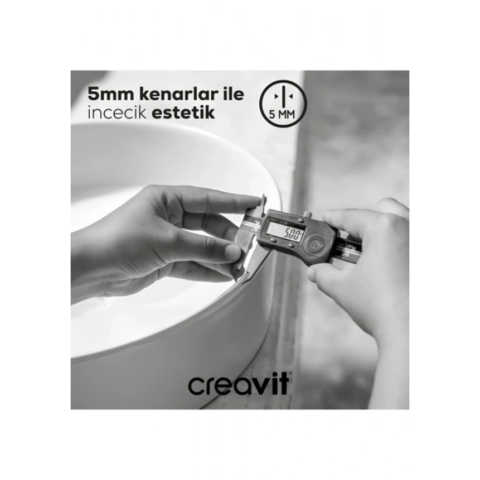 Creavit Loop Kare Beyaz Delikli Lavabo 45 Cm LP046