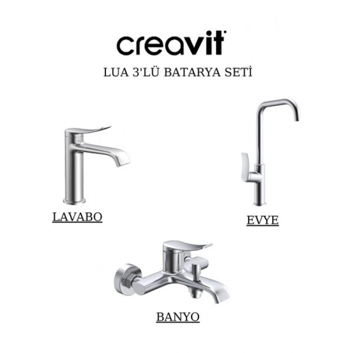 Creavit Lua Batarya Seti 3’lü Banyo-Lavabo-Evye