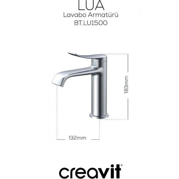 Creavit Lua Krom Şelale Lavabo Bataryası LU1500