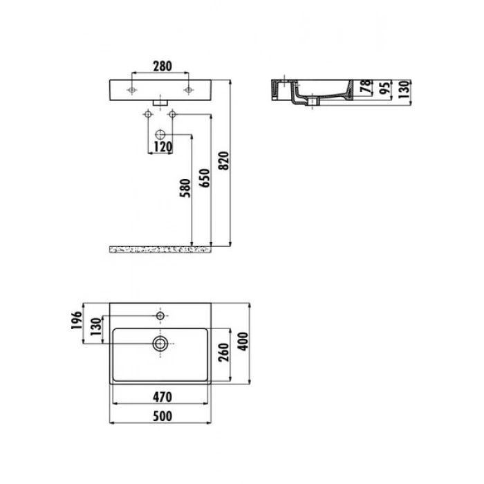Creavit Next Kare Beyaz Delikli Lavabo 40x50 Cm NX242