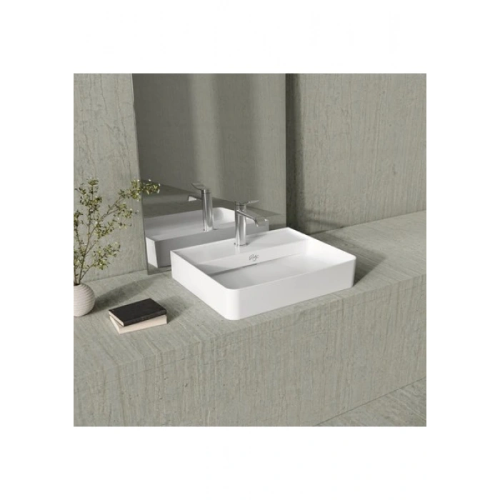 Creavit Ruby Dikdörtgen Beyaz Delikli Lavabo 50 cm RB051
