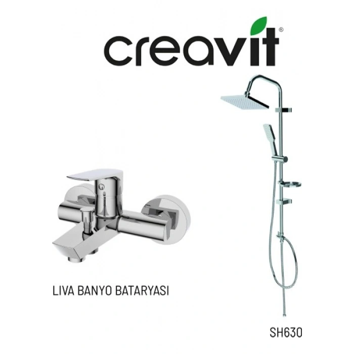 Creavit SH630 Tepe Duş Sistemi ve Liva Banyo Bataryası LV2500