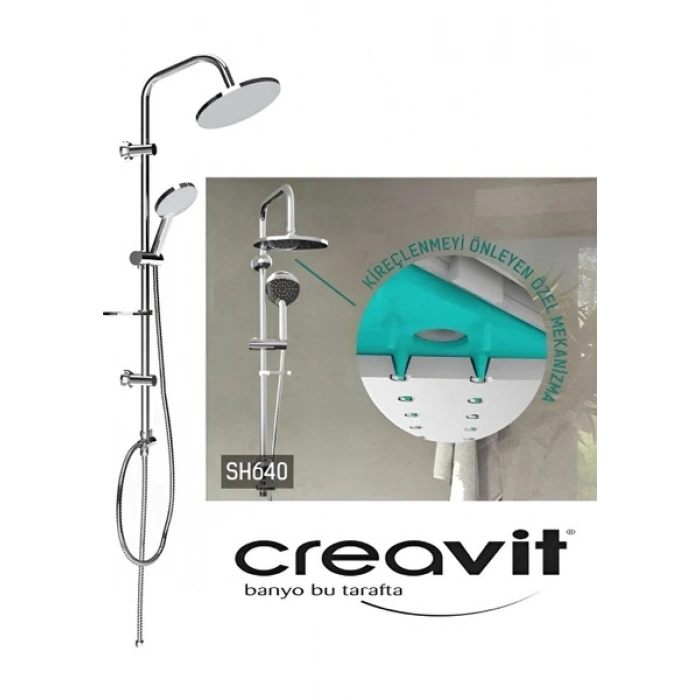 Creavit SH640 Tepe Duş Sistemi Kendinden Temizleyicili (Oval)