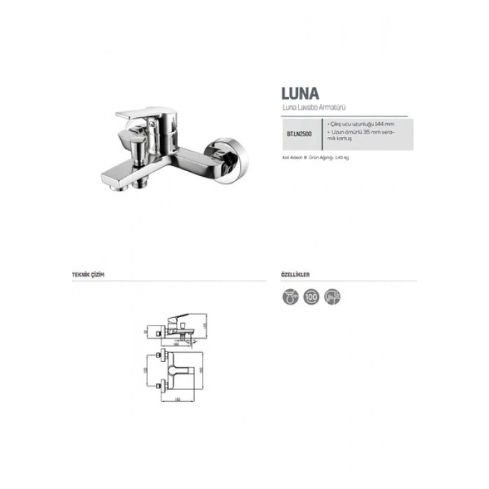Creavit SH640 Tepe Duş Sistemi ve Luna Banyo Bataryası