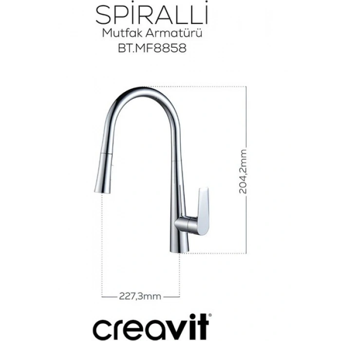 Creavit Spiralli Krom Mutfak Bataryası MF8858