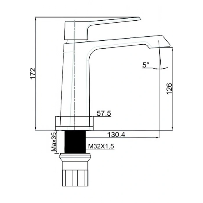 Creavit Stark Metalik Gri Lavabo Bataryası SK1500 gr