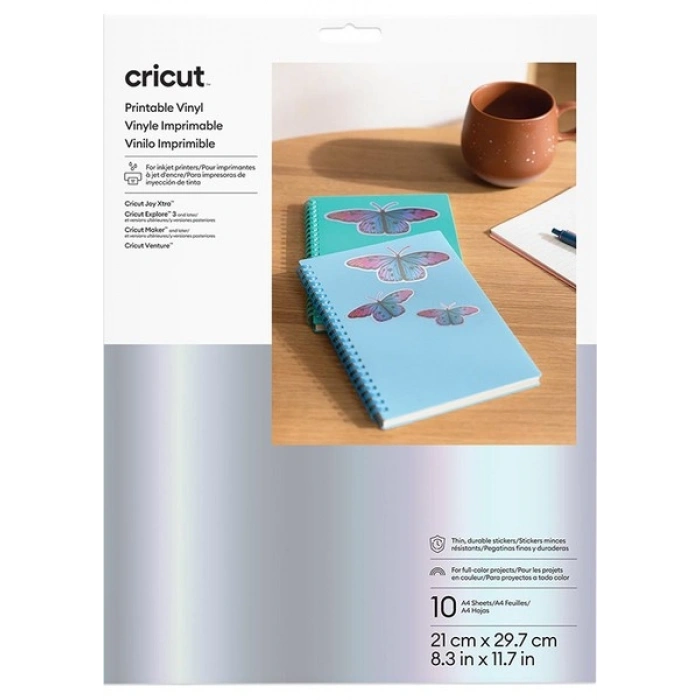 Crıcut 2011882 Yazdırılabilir Vinil 21X29.7CM 10 Sayfa Gümüş