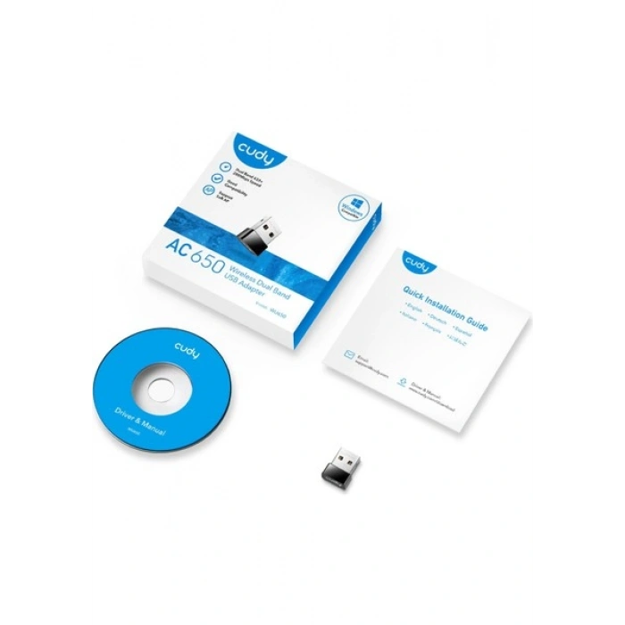 Cudy WU650 5ghz 433MBPS, 2.4ghz 200MBPS Wi-Fi Mini USB ADAPTÖR(AC1200 Serisi)