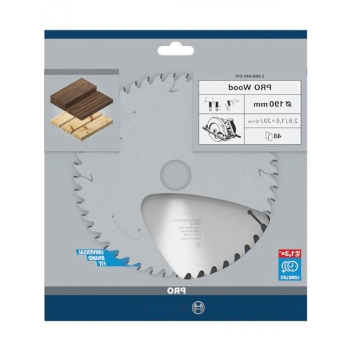 Daire Testere Bıçağı, 190x20/16x2,6 mm, 48 Diş