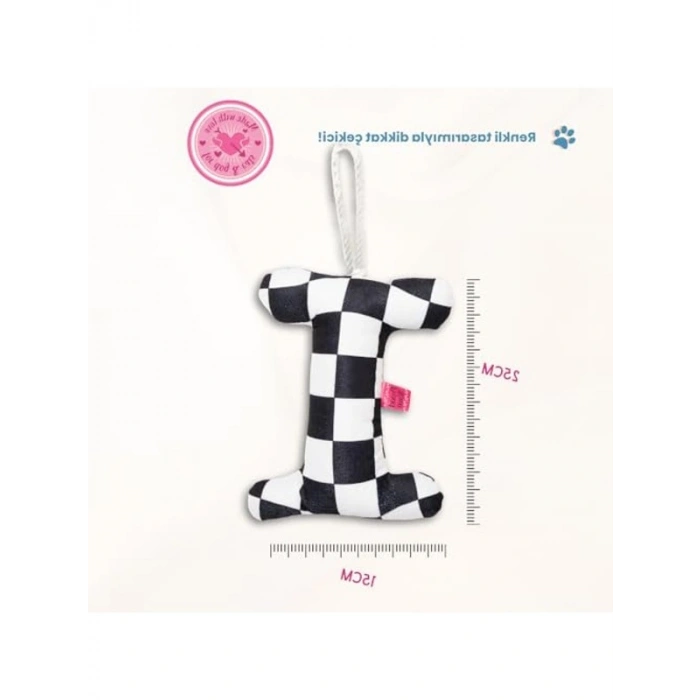 Dama Şeklinde Peluş Kemik Oyuncağı, Köpekler İçin