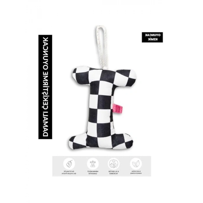 Dama Şeklinde Peluş Kemik Oyuncağı, Köpekler İçin