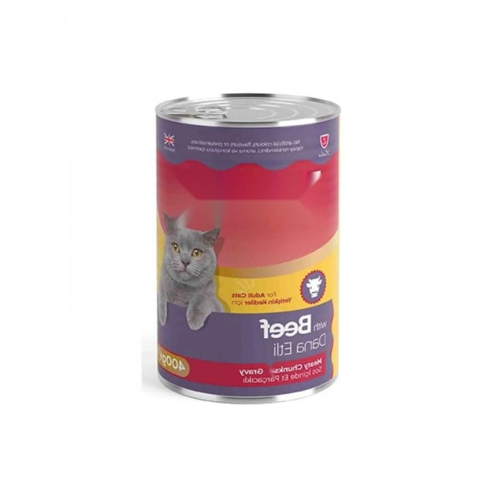 Dana Etli Gravy Soslu Yetişkin Kedi Konservesi, 400 Gr
