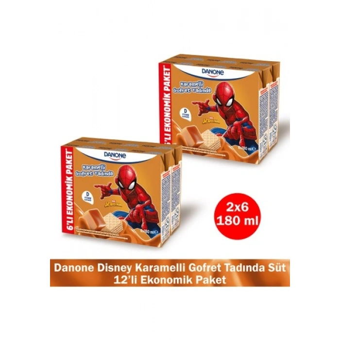Danone 6lı Mp Disney Karamelli ve Gofret Aromalı Uht Süt 6X180ML - x 2 Adet (Karakter Seçimi Yapılamamaktadır)