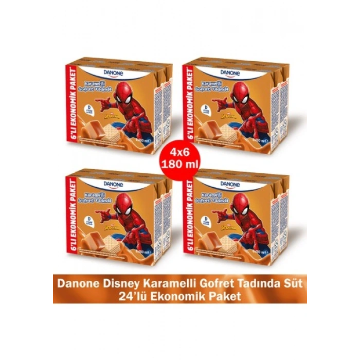 Danone 6lı Mp Disney Karamelli ve Gofret Aromalı Uht Süt 6X180ML - x 4 Adet (Karakter Seçimi Yapılamamaktadır)