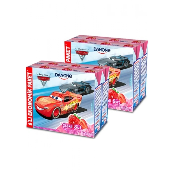 Danone Disney Çilekli Uht Süt 180ML X6 - x 2 Adet (Karakter Seçimi Yapılamamaktadır)