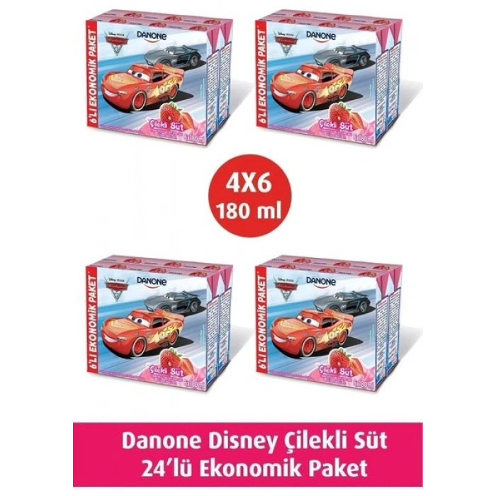 Danone Disney Çilekli Uht Süt 180ML X6 x 4 Adet (Karakter Seçimi Yapılamamaktadır)