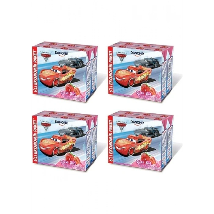 Danone Disney Çilekli Uht Süt 180ML X6 x 4 Adet (Karakter Seçimi Yapılamamaktadır)