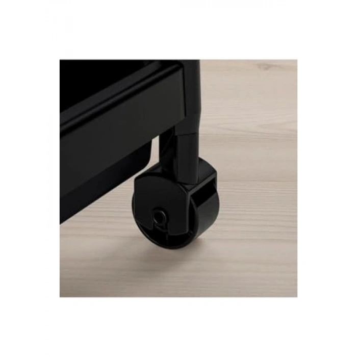 Dar Alanlar İçin 4 Katlı Tekerlekli Mutfak ve Banyo Rafı - Siyah