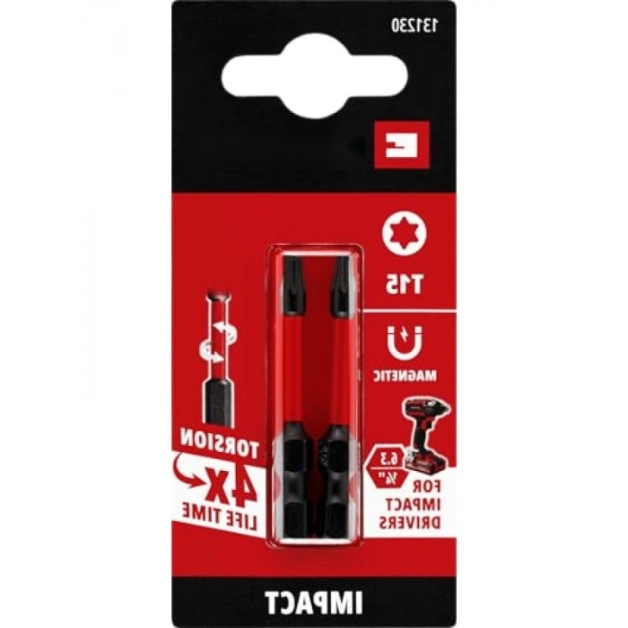 Darbeli Bit Seti, 2 Parça, 50 mm Uzunluk, S2 Çelik