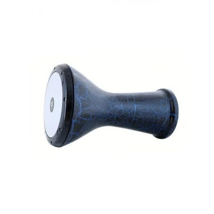 Darbuka Çömlek Alüminyum, Mavi Siyah Çatlak Desenli Tasarım
