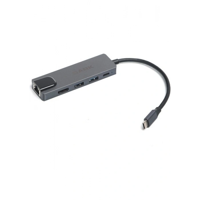 Dark 5i 1 Arada USB 3.1 Type-C to Ethernet / HDMI / USB 3.0 - USB 2.0 / USB-C PD 65W Macbook Pro/Air & Notebook/Ultrabook için Port Çoklayıcı HUB