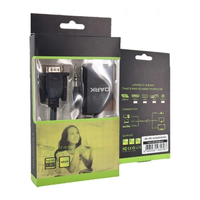 Dark Analog VGA ve SES - Dijital HDMI Dönüştürücüsü (DK-HD-AVGAXHDMI2)