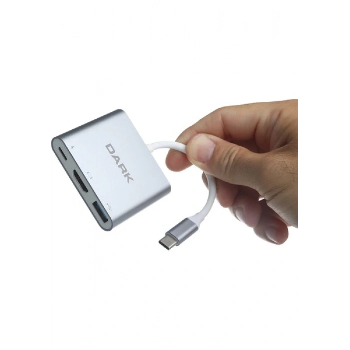 DARK DK-AC-U31X32 TYPE-C - HDMI_USB 3.0 Çevirici Adaptör Beyaz