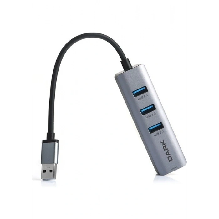 Dark USB Type-A To RJ45 Gigabit Ethernet ve 3xusb 3.0 Hub Çoklayıcı Adaptör (DK-AC-USB332GL)