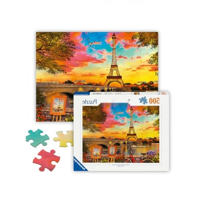 Dayanıklı 500 Parça Paris Temalı Yapboz