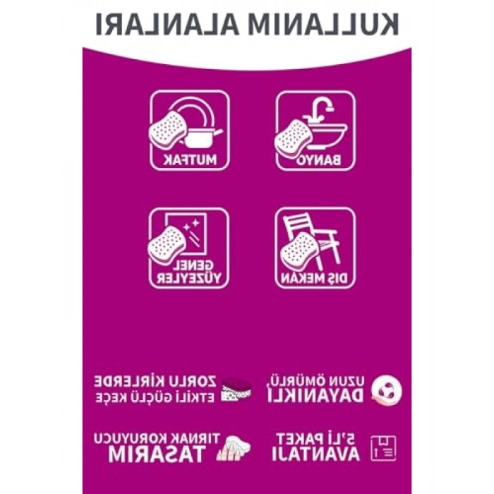 Dayanıklı Bubble Sünger Temizleme Seti, 5li