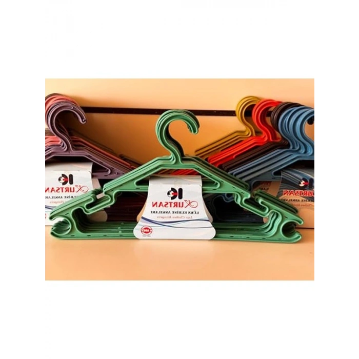 Dayanıklı Çok Renkli Kaydırmaz Kıyafet Askısı, 18 Adet