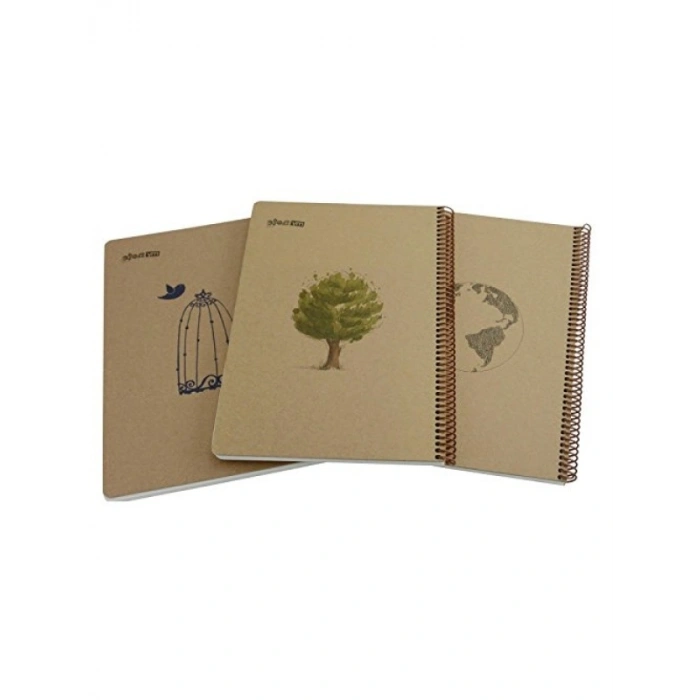 Dayanıklı Kraft A4 Defter 120 Yaprak, Cizgili