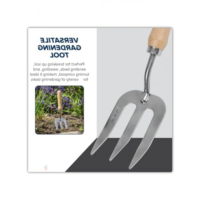 Dayanıklı Paslanmaz Çelik T Saplı Bahçe El Çatalı