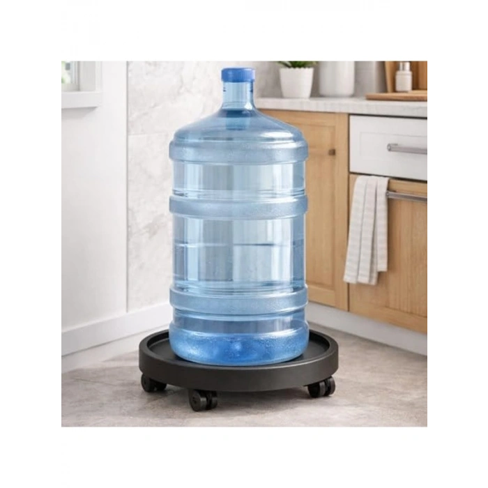 Dayanıklı Plastik Tekerlekli Saksı, 35 cm, Kolay Taşıma