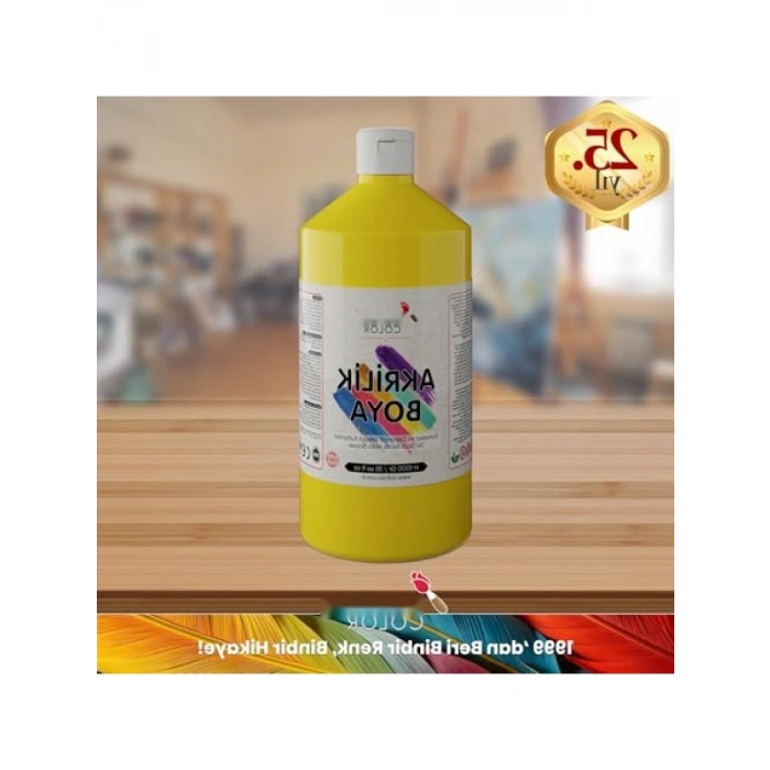 Dayanıklı Sarı Akrilik Boya 1000 gr