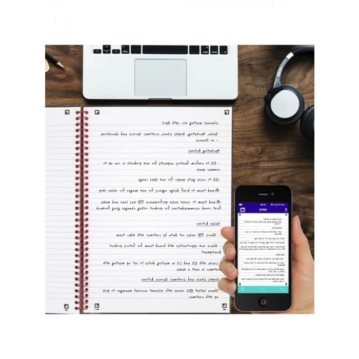 Dayanıklı Sert Kapaklı Spiral Notebook, 70 Çift Taraflı Sayfa