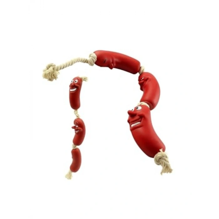 Dayanıklı Sosis Şeklinde Yumuşak Silikon Köpek Oyuncağı