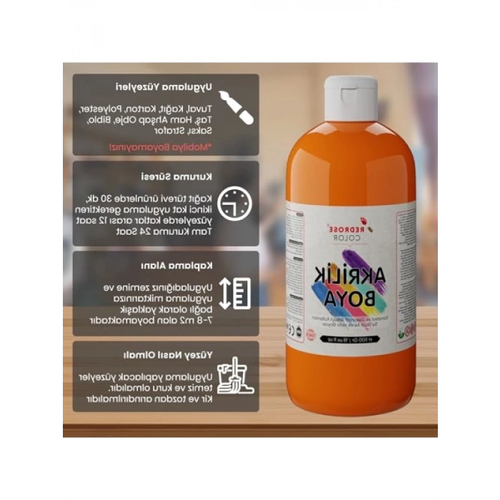 Dayanıklı Turuncu Akrilik Boya (500 gr)