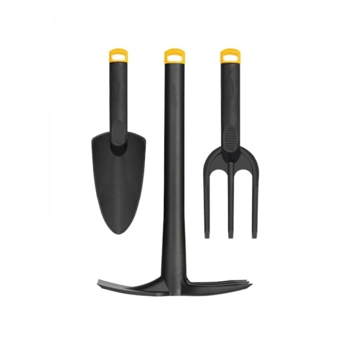Dayanıklı Üçlü Bahçe Seti - Hobi Kürek, Çapa ve Tırmık