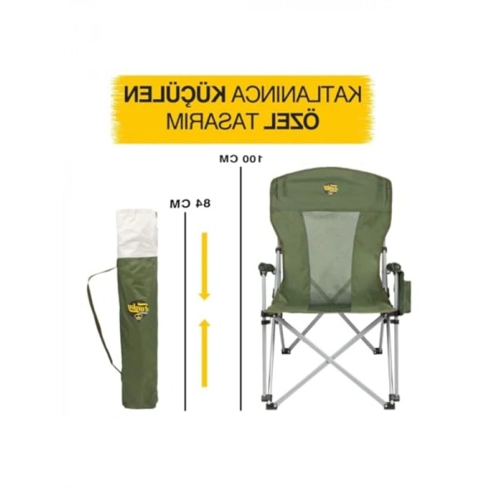 Dayanıklı ve Konforlu Kamp Sandalyesi - Haki Renk