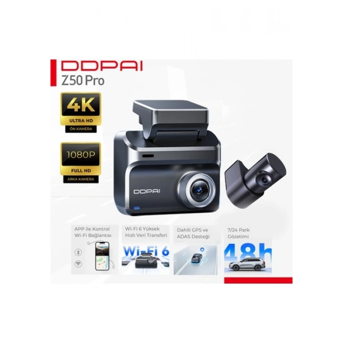 DDPAI Z50 Pro Araç içi Kamerası NightVIS 2.0 Gece Görüşü Çarpışma Algılama