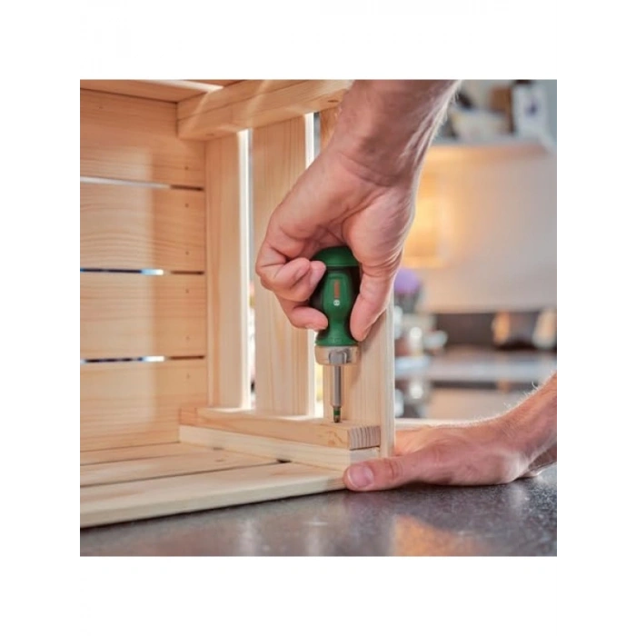 Değiştirilebilir Uçlu Cırcırlı Tornavida Seti - 6 Uçlu