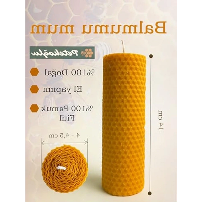 Dekoratif Balmumu Mum Hediye Kutusu, 4 Lü Set, Yeşil Krem Süslemeli