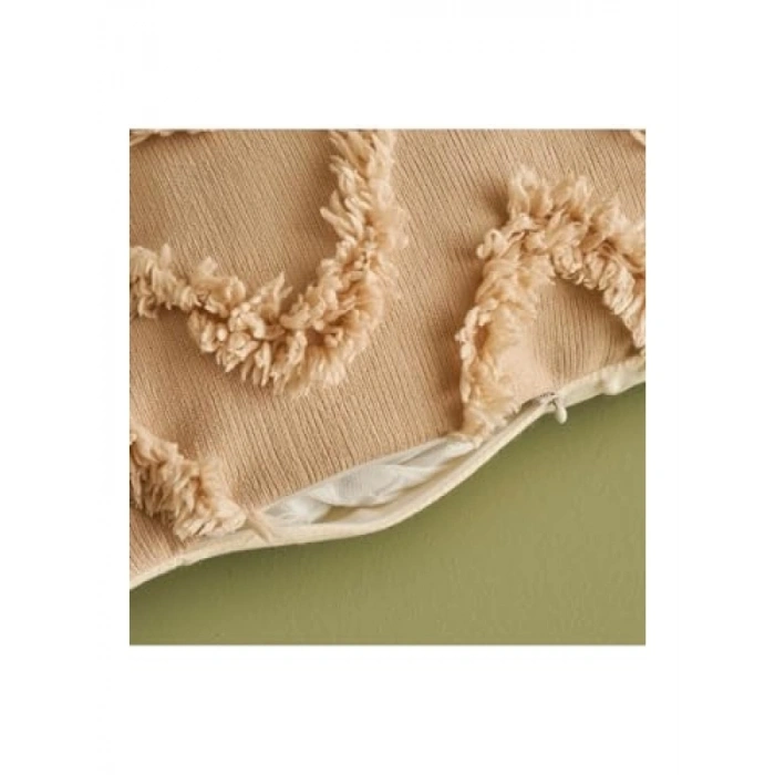 Dekoratif Bej Renk Yastık - 43 x 43 cm