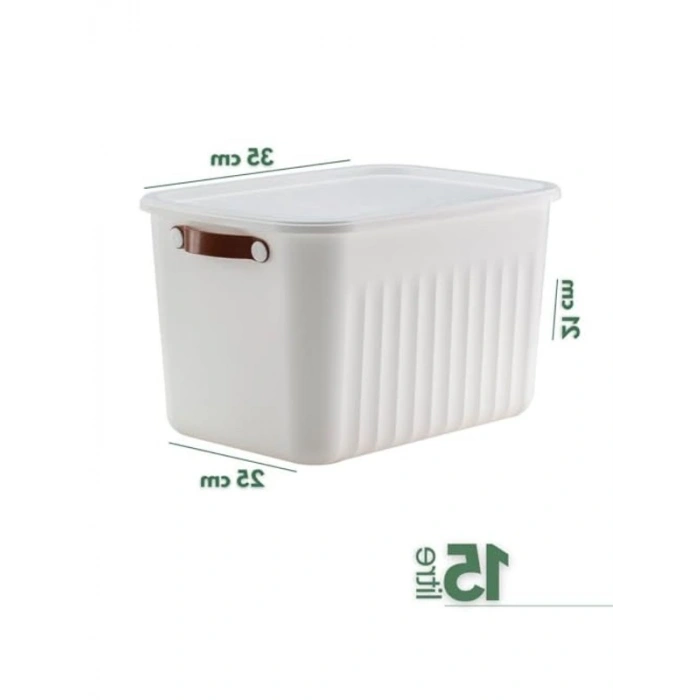 Dekoratif Kapaklı Kutu, 35x25x22 cm Ölçülerinde, 15 Litre Saklama Alanı