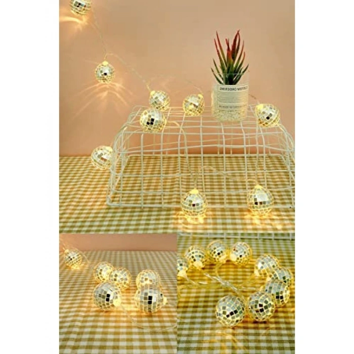 Dekoratif LED Işık Zinciri ile Mini Disko Topu